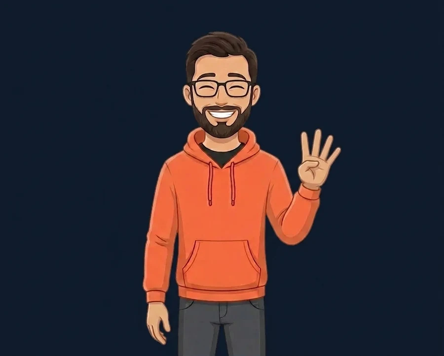 Ilustrație: tipul de la SiteFain arată patru degete
